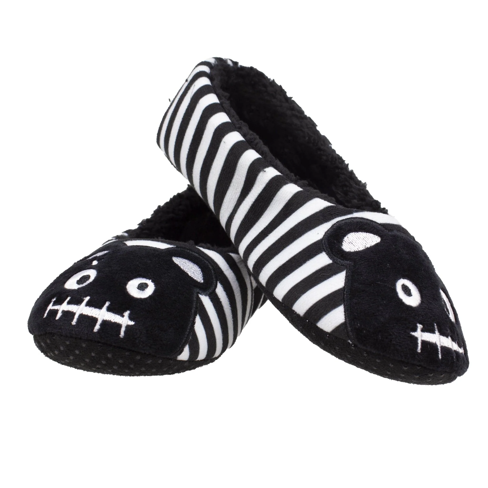Slipper Black & White Stripe Punk Teddy - Image 3