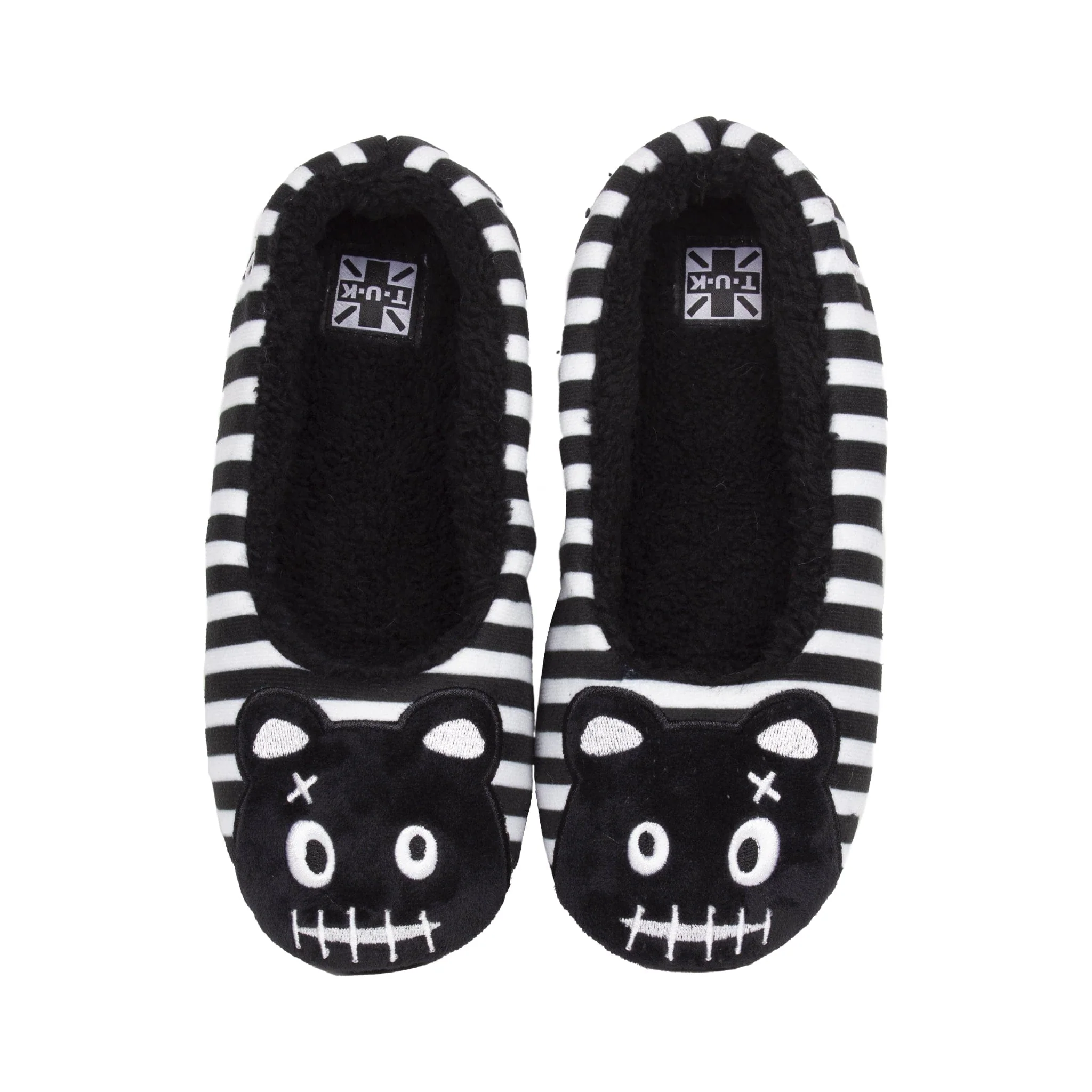 Slipper Black & White Stripe Punk Teddy - Image 6