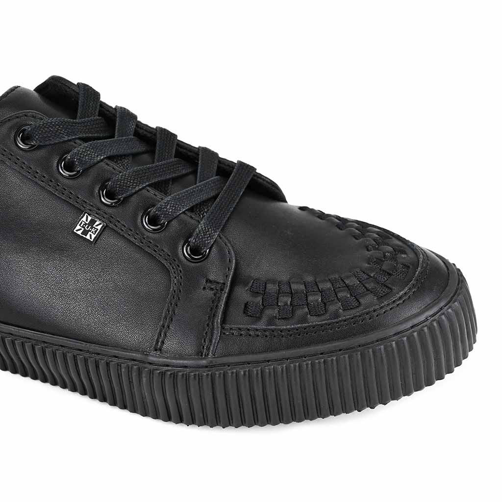 Ribbed Sole Sneaker Black Leather - Image 3