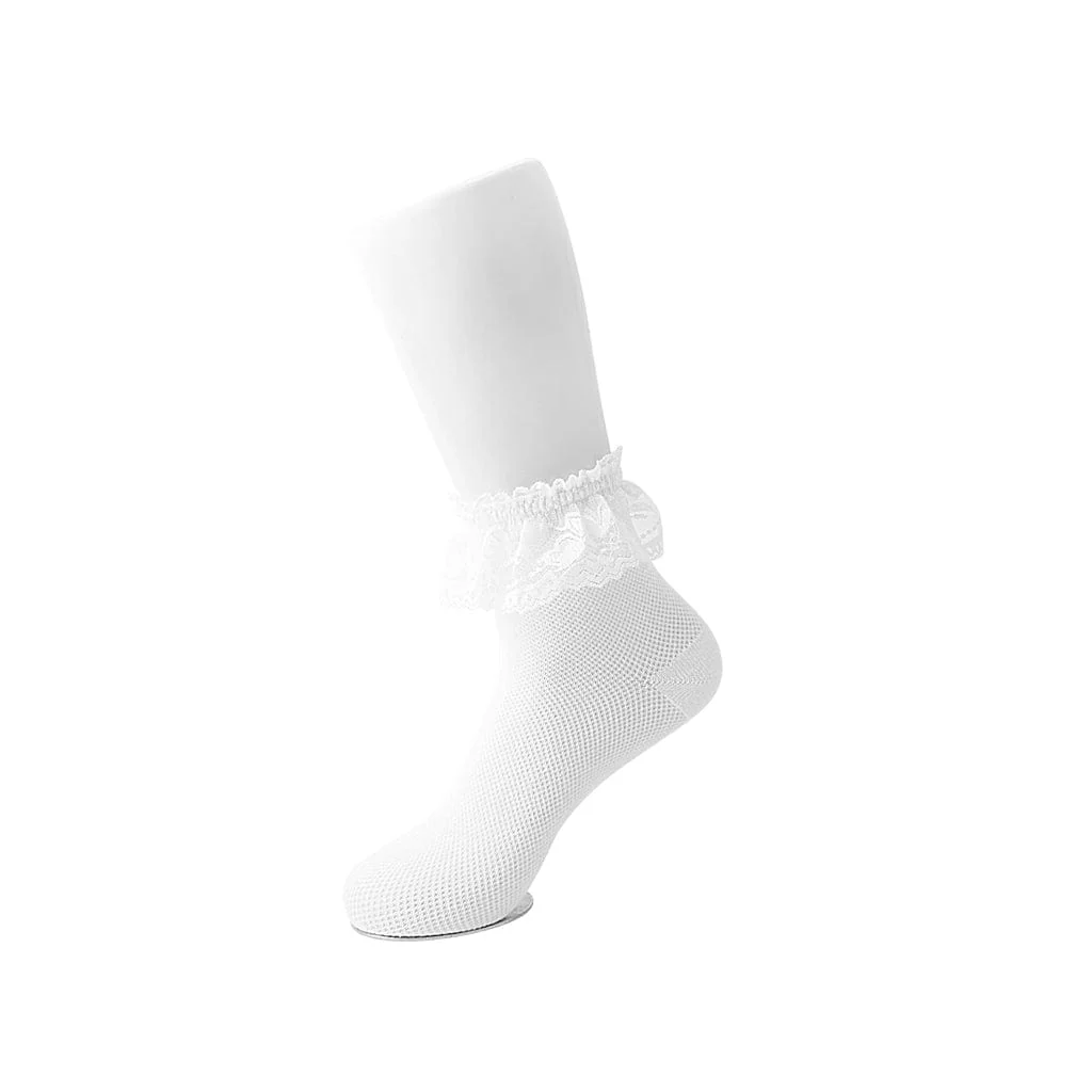 White Knit Lace Sock Women's
